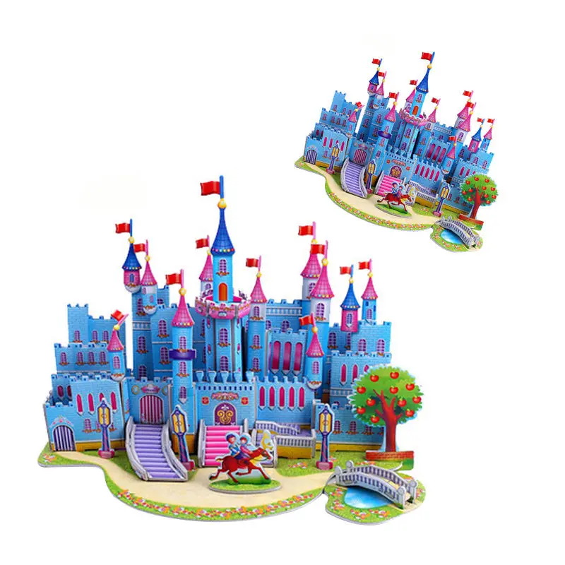 Kids Children Educational Toys DIY 3D Model Jigsaw Puzzles Girls House Castle H