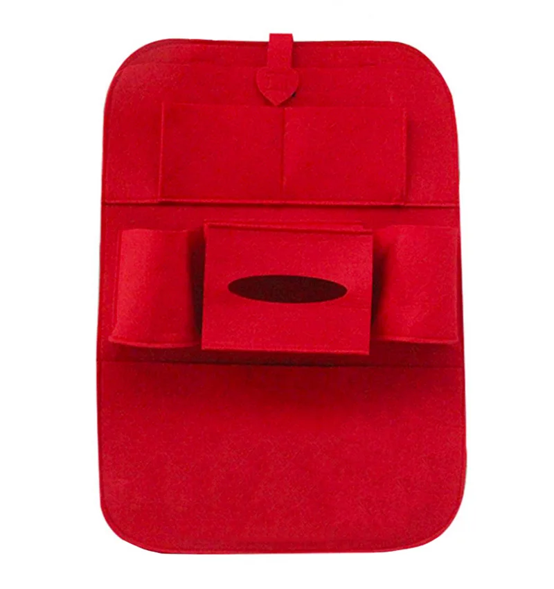 Автомобильный органайзер, Универсальная автомобильная сумка для хранения на спинку сиденья, вешалка, коробка, регулируемые органайзеры на заднее сиденье - Название цвета: Красный