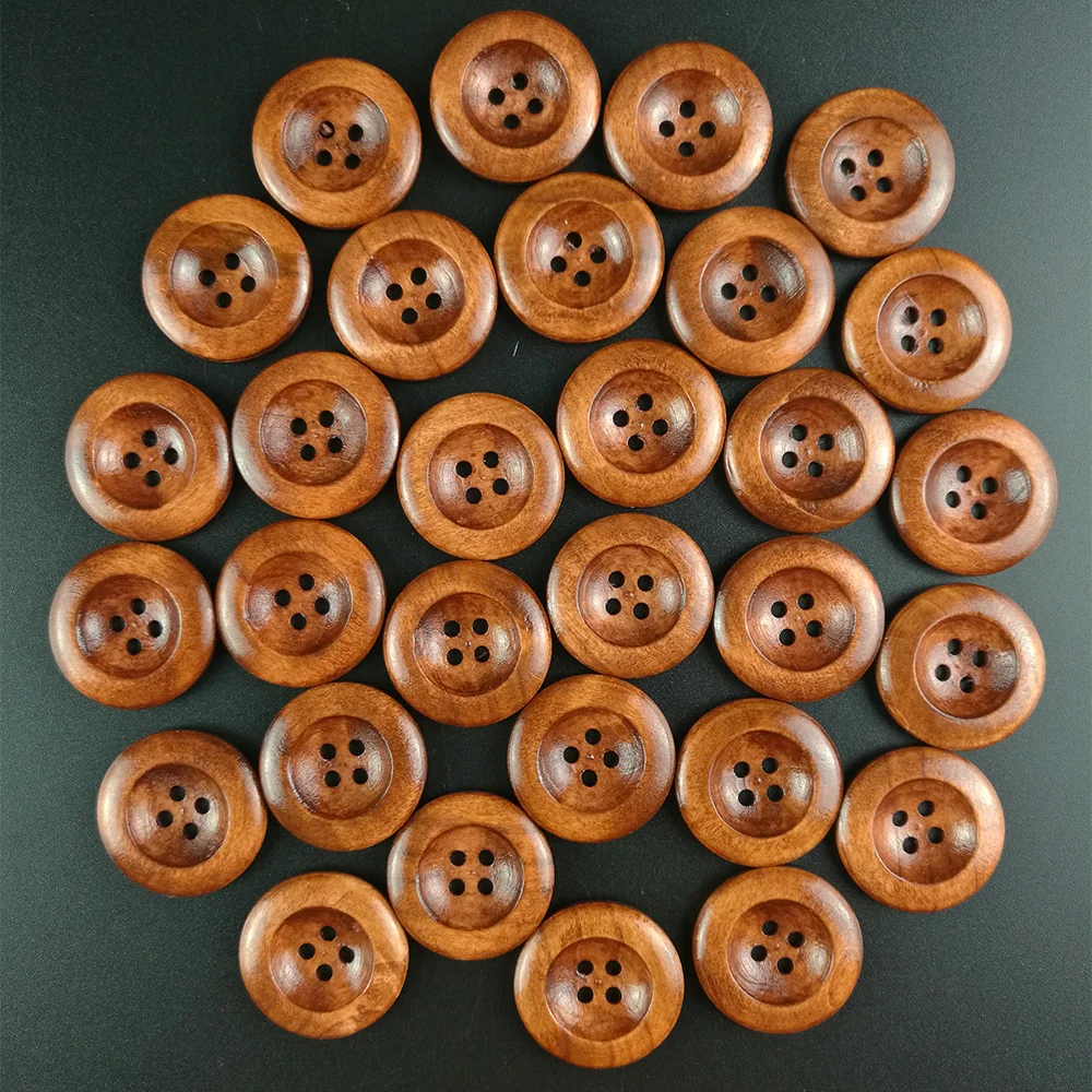 50 шт. декоративные аксессуары для рукоделия 25 мм 4 отверстия wooden buttons wood | Пуговицы -32792289123