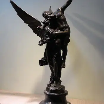 

Western Art Marble Base Copper Bronze Figurine Angel Figure Statue Sculpture