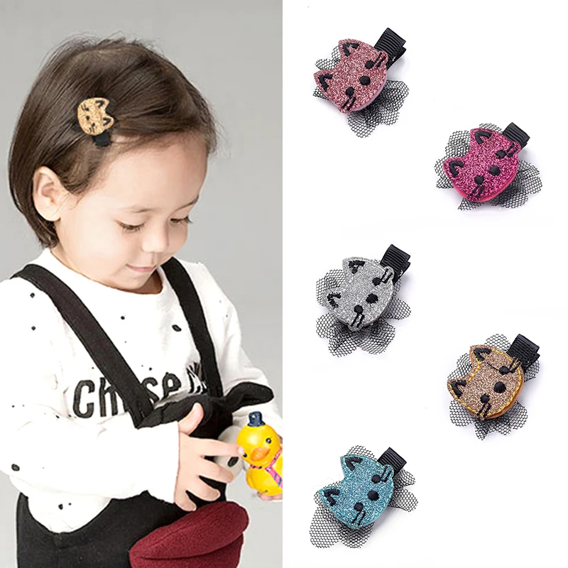

M MISM Korean Cute Animal Print Hair BB Clip For Girls Hair Accessories Lovely Lace Sequin Cartton Children Hairpins Headwear