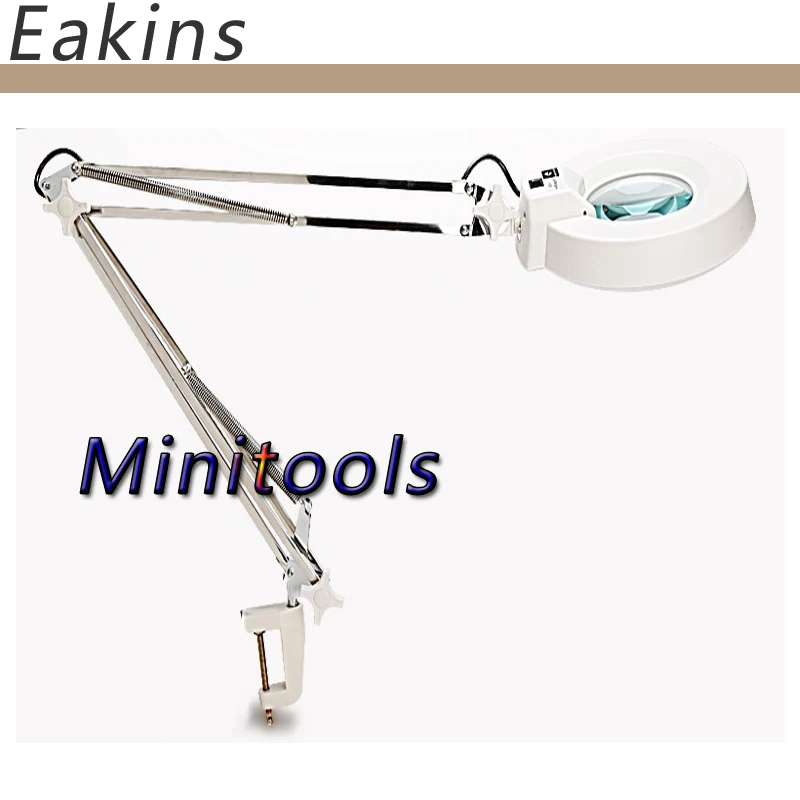 Magnifier Lamp with 10X/20X LED Ring Lights clip on foldable table