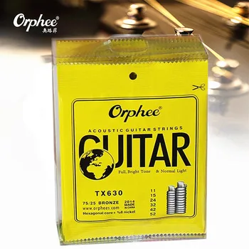 

Orphee TX630 011-052 Acoustic Guitar Strings Hexagonal core+8% nickel Bronze Bright tone Extra light guitar Accessories 10sets