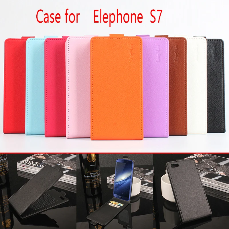 

For Elephone S7 Phone Case Pure Color [Up-down Open] Vertical Flip Premium PU Leather Wallet Case Cover Factory Price