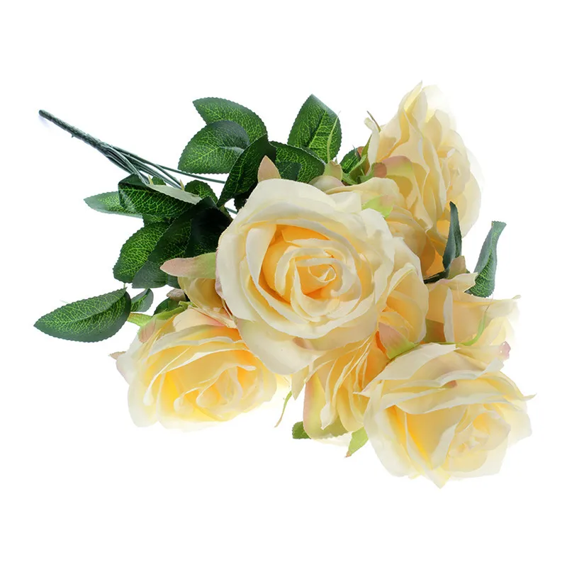 Artificial white roses 10 heads artificial flowers rose Romantic red