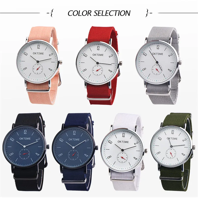

Canvas Mens Watches Top Brand Luxury Analog Quartz Watch for man Big Dial Mens Watch Nice Relogio Masculino #4M07