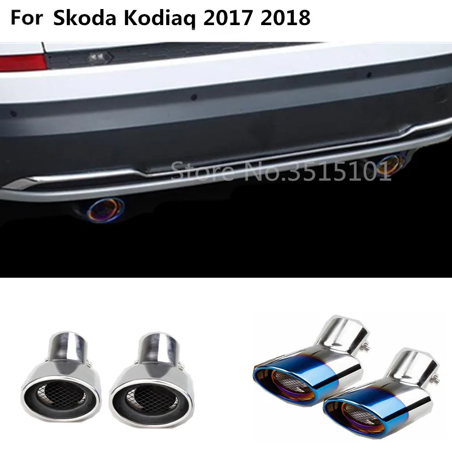 

Car styling cover muffler outside end pipe dedicate stainless steel exhaust tip tail outlet For Skoda kodiaq 2017 2018 2019