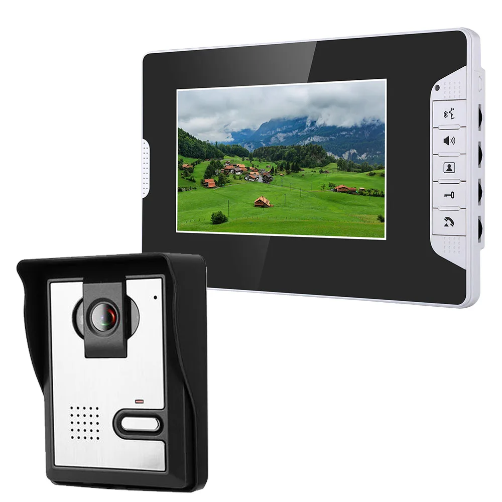 US $61.20 Mountainone 7 Inch Video Door Phone Doorbell Intercom Kit 1Camera 1Monitor Night Vision With 700tvl Camera