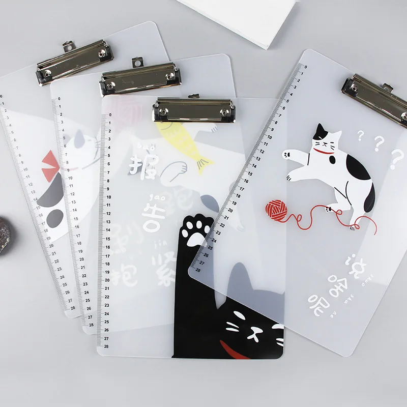 

2018 New PP clipboard transparent vertical writing board PP A4 folder clip student writing stationery file folder estojo escolar