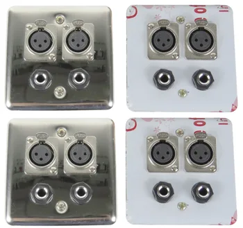 

STARAUDIO 4Pcs New Steel Wall Plate Panel 2 XLR 2 1/4" 6.35MM Socket Jack SWP-4001