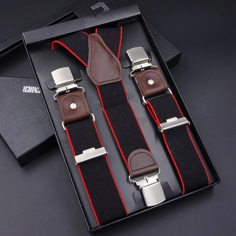 Подтяжки мужские кожаные на 3/6 клипсах 63 цвета|clip braces|mens suspendersbraces leather |