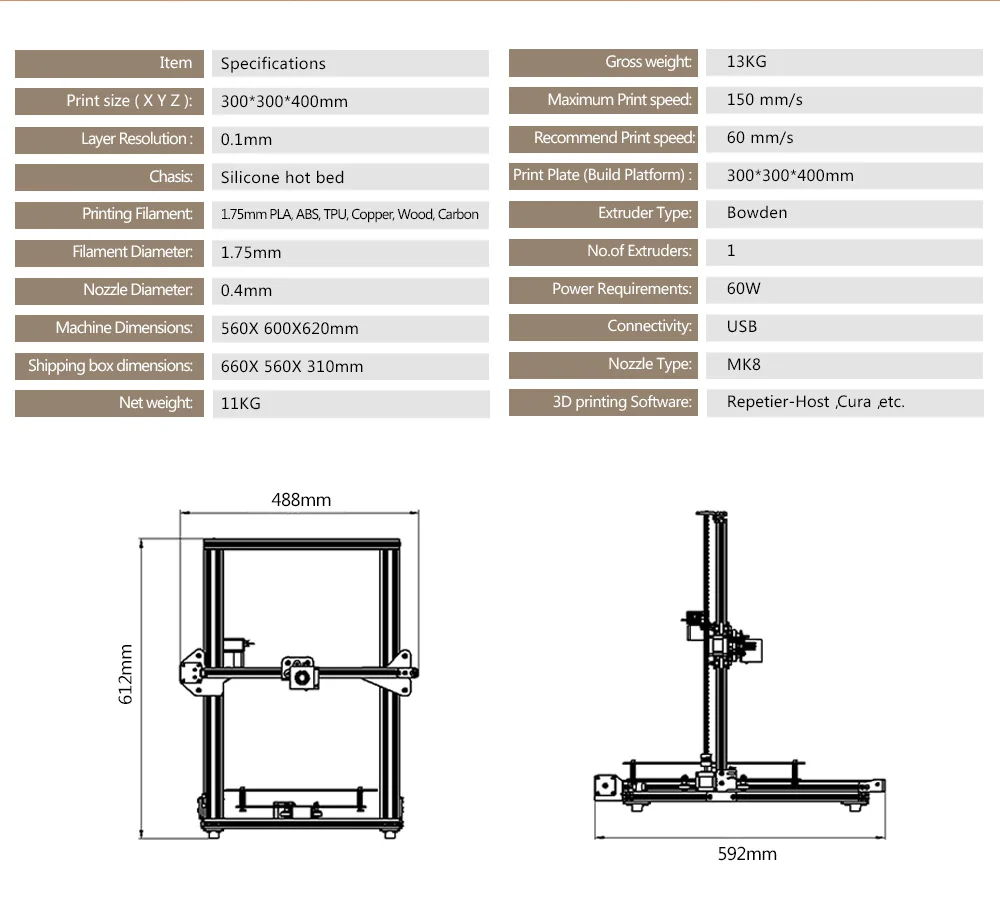 3D принтер TEVO Tornado|3d printer kit|printer kitfully assembled 3d |