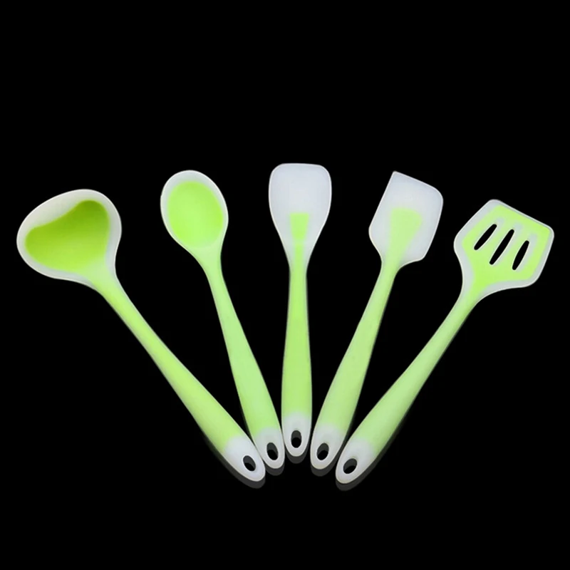 5pcs silicone kicthen cooking spatula cooking spoon soup ladle egg turner kitchen tools set silicon Cooking