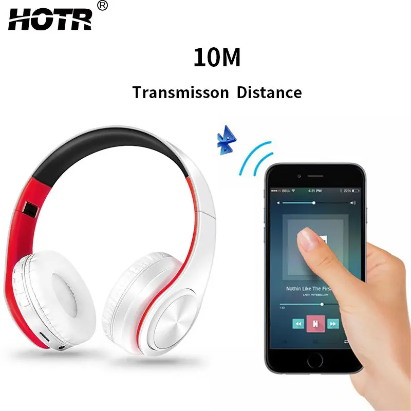 Наушники HOTR Bluetooth со светодиодной подсветкой 3D стерео наушники с микрофоном