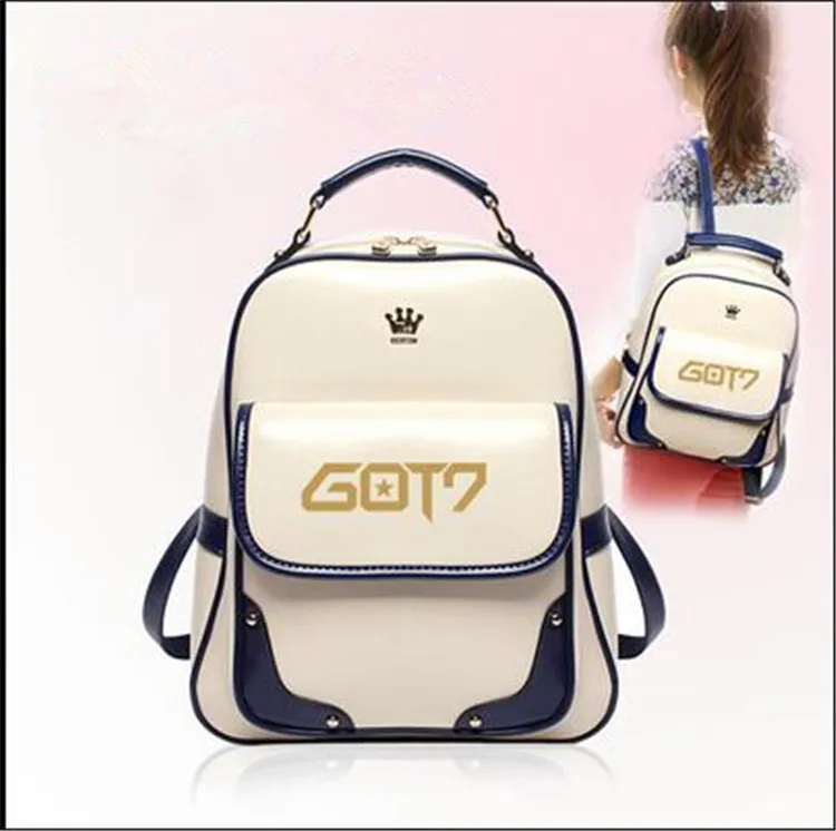Kpop 2016 GOT7 модная Корейская Имперская корона Mark got7 логотип PU Студенческая Холщовая