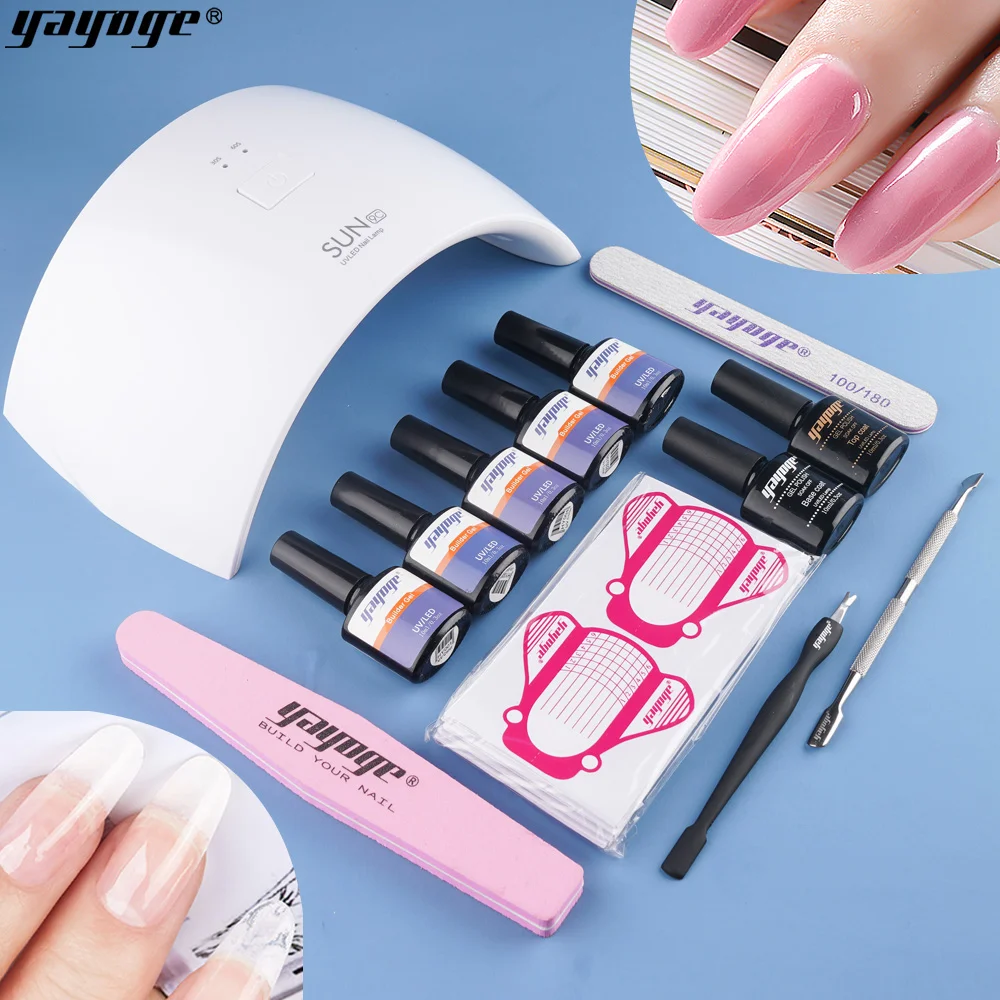 

Yayoge 10ml Acrylic Poly Gel Varnish Set Quick Building Extension Nail Builder UV Gel Polish Kit Camouflage Nail Art Polygel