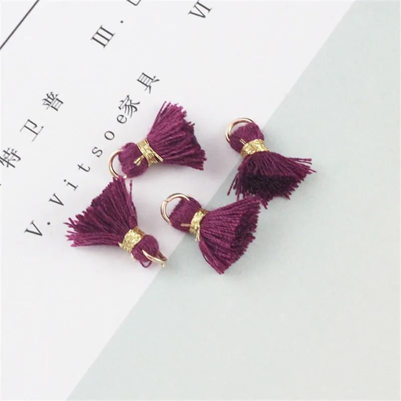 10 шт. мини кисточки для занавески кулон украшения ювелирные украшения сделай сам бисерный хлопок браслет серьги аксессуары материал для волос - Цвет: Purple
