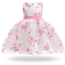 Г. Летние Детские платья для девочек, одежда платье с цветочным рисунком для маленьких девочек розовое платье принцессы на день рождения вечерние платья на свадьбу От 2 до 3 лет
