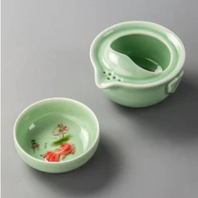 Креативный продукт кунгфу Чайный набор из двух предметов практичный офисный tieguanyin oolong чайный инструмент одна чашка и один горшок T305