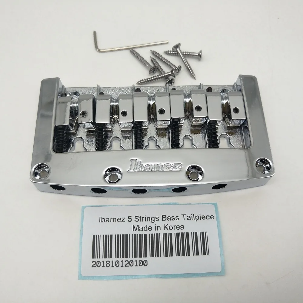 

New IBZ 5 Strings Bass Bridge Tailpiece Electric Guitar Parts Silver Made in Korea