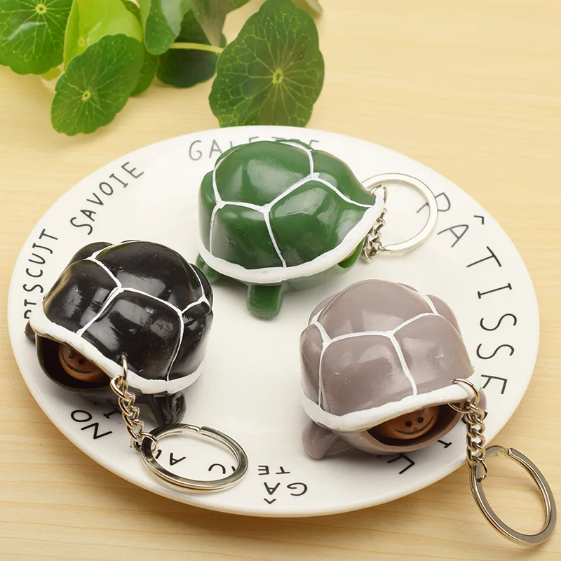 Telescopic Head Tortoise Keychain Anti-stress Funny Jokes Kids Toys for Children Adults Stress Relief Turtle Key Ring Toy Gifts