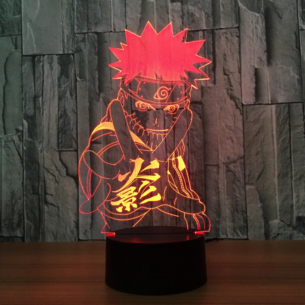 

Naruto Anime 3D Night Light Creative Electric Illusion 3D Lamp LED 7 Color Changing USB touch Desk Lamp For Kid's Gift Drop Ship
