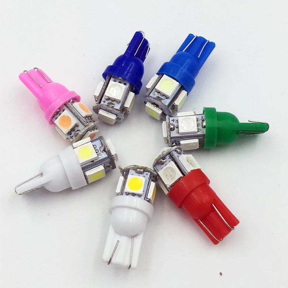 YSY 1000 шт Супер Белый T10 LED 5SMD 5050 W5W 194 внутренняя Лицензия Пластина светлый купол