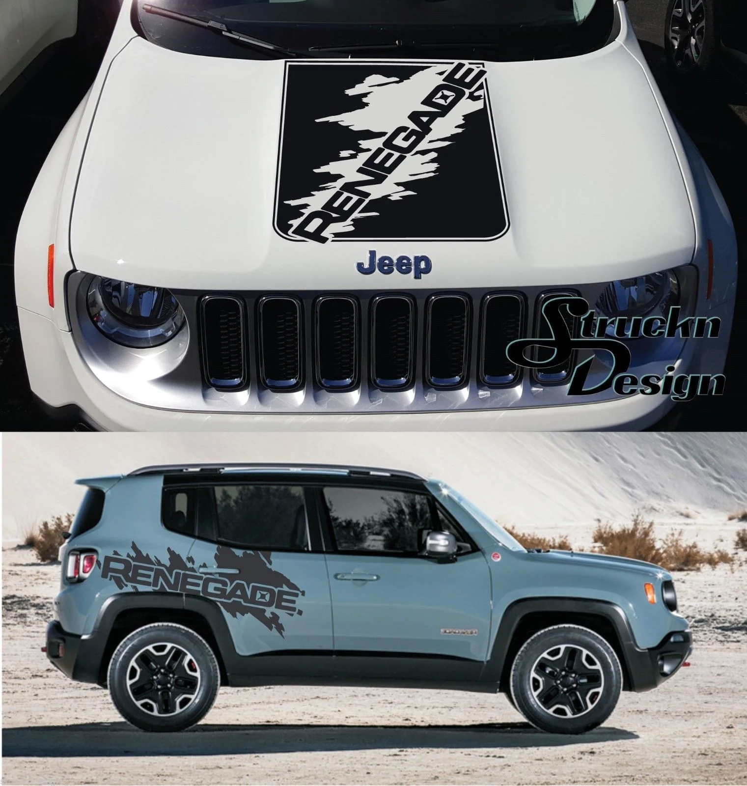 

For Hood & Side Renegade Side Splash Splatter Logo Graphic Vinyl Decal Sticker