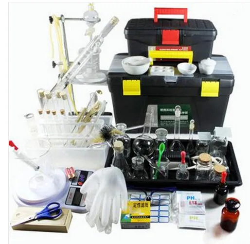 Laboratory equipment tool set chemistry experiment tools set ,glass ware tubes ,flask, reagent