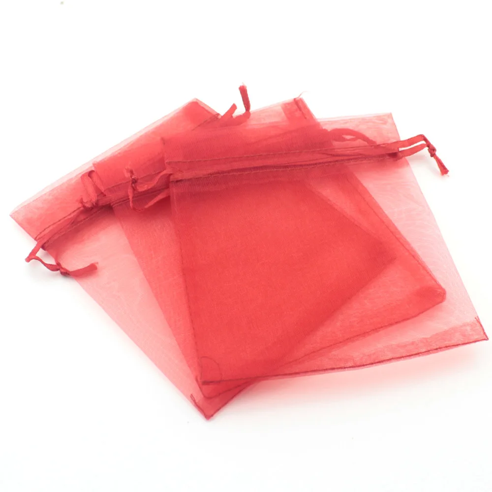 Tevida 10 шт органзы мешок Drawstring подарочные пакеты/упаковка мешок для ювелирных изделий Поиск Аксессуары 10x12 см - Цвет: red