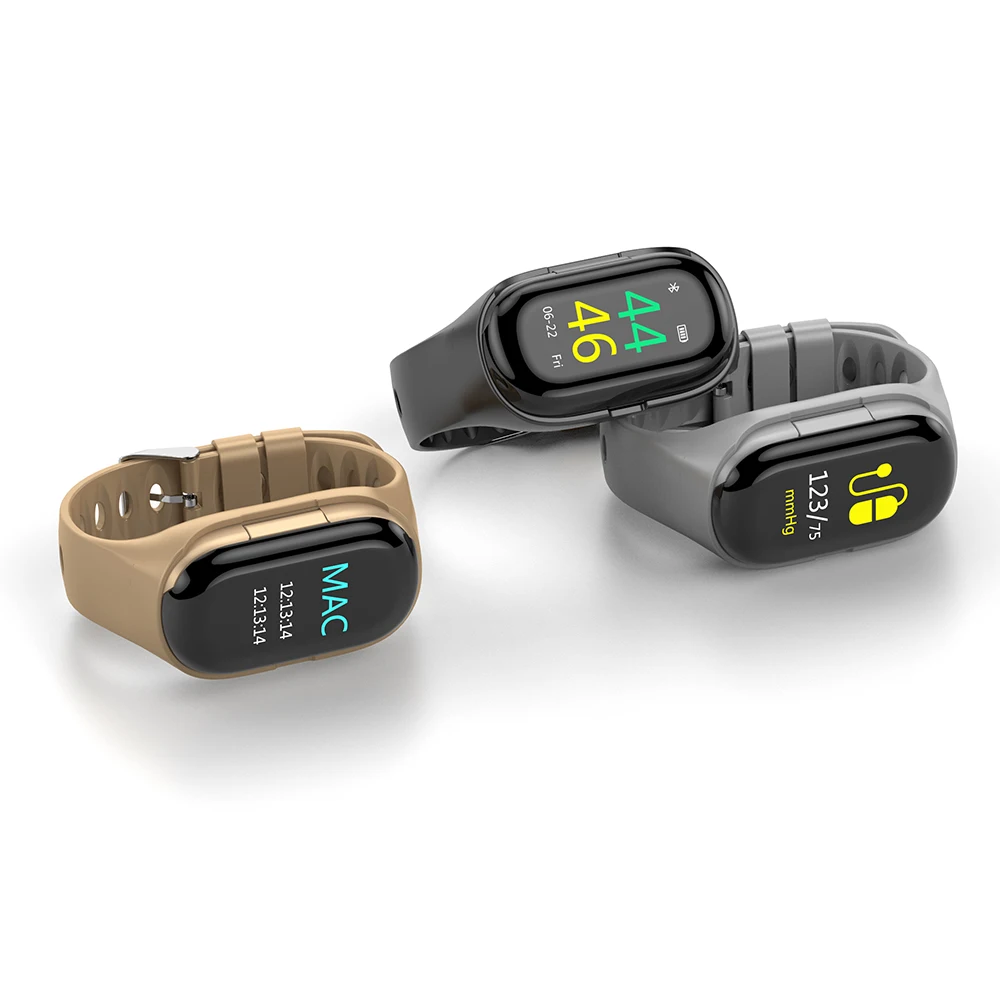 

M1 Smart Sports Watch Bracelet Wristband with Bluetooth Earphone Fitness Band Waterproof Blood Pressure Heart Rate Monitoring