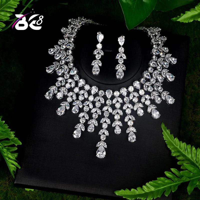 Be 8 New Fashion AAA CZ Water Drop Design Jewely Sets for Bridal Wedding Jewelry White Color Brilliant Bijoux Women S085 | Украшения и