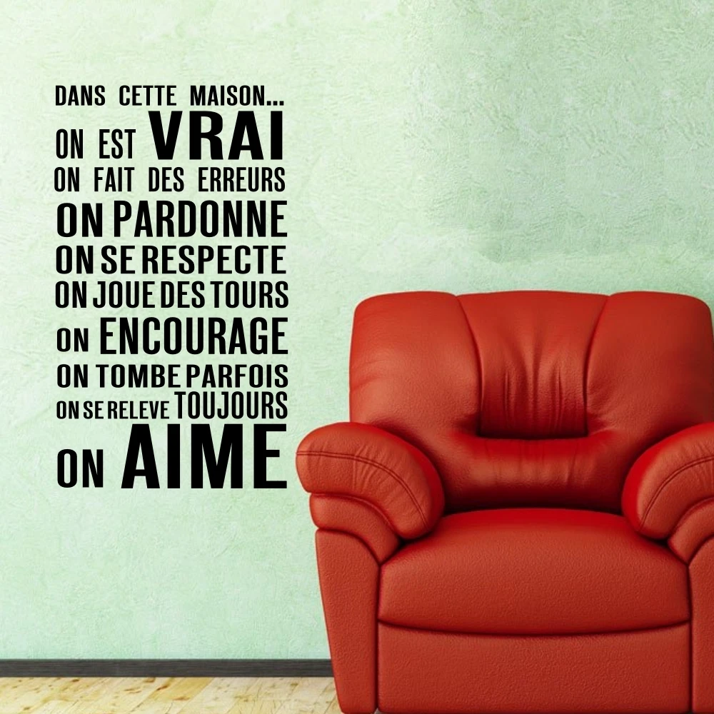 

French House Rules DANS CETTE MAISON ON EST VRAI Wall Decal Family Quote Vinyl Lettering Art Living Room Decor
