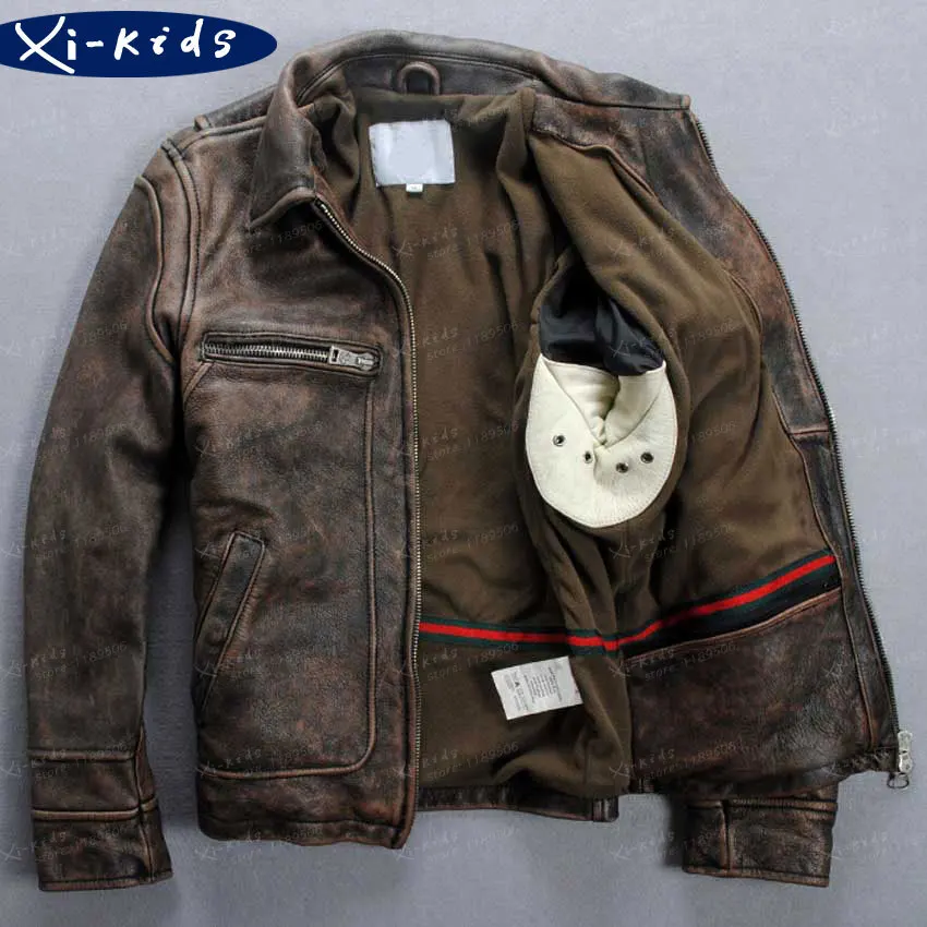 Vintage Leather Jacket Mens - Jacket