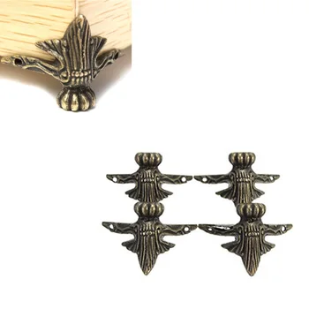 

4pcs Antique Brass Jewelry Gift Box Wood Case Decorative Feet Leg Corner Protector 998 For Drop Ship