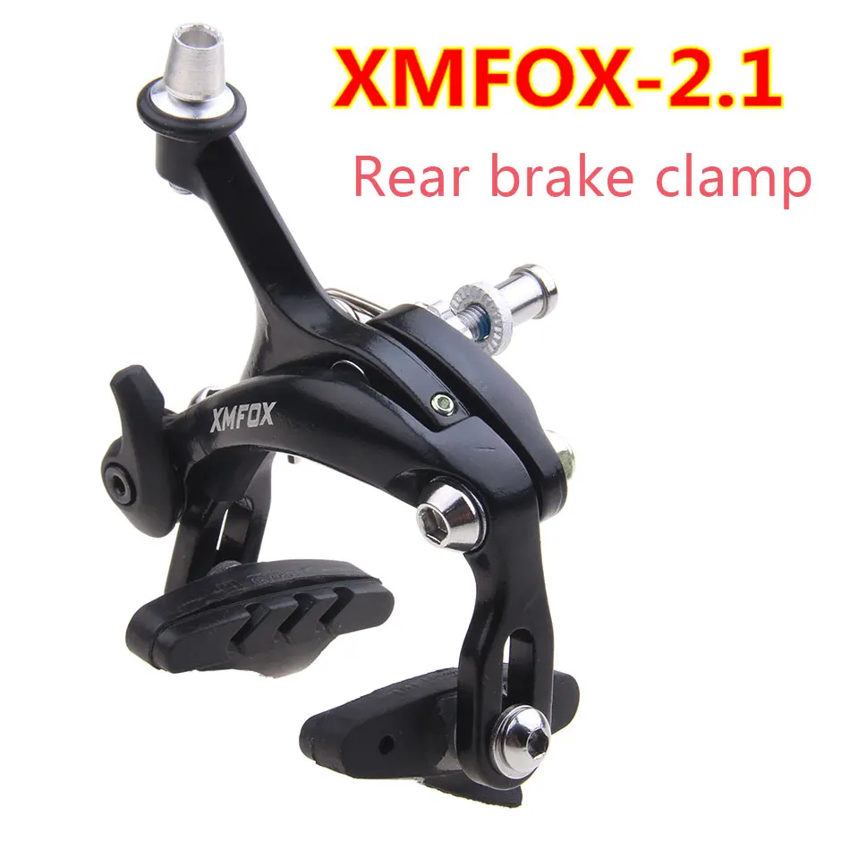 XMFOX-AS2.1 велосипедный тормоз гоночный дорожный двойной Поворотный велосипед алюминиевый боковой Тяговый суппорт тормоз передний и задний с тормозными колодками - Цвет: AS2.1 brake rear