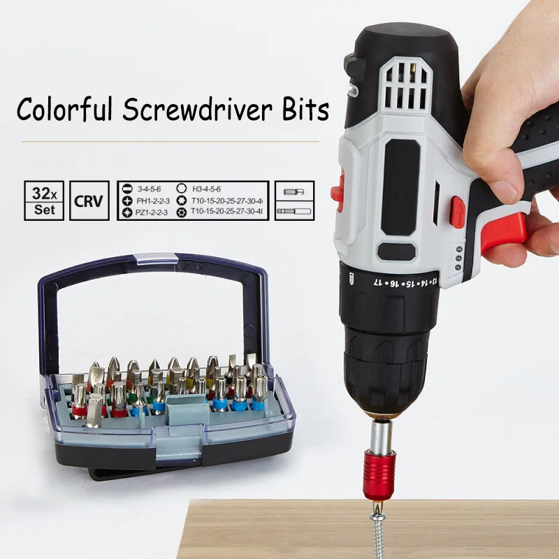 

32Pcs Drill Driver Multi Electrical Screwdriver Bits Kits Set Magnetic Sockets Conversion Screw Rod Socket Set Good Hand Tool
