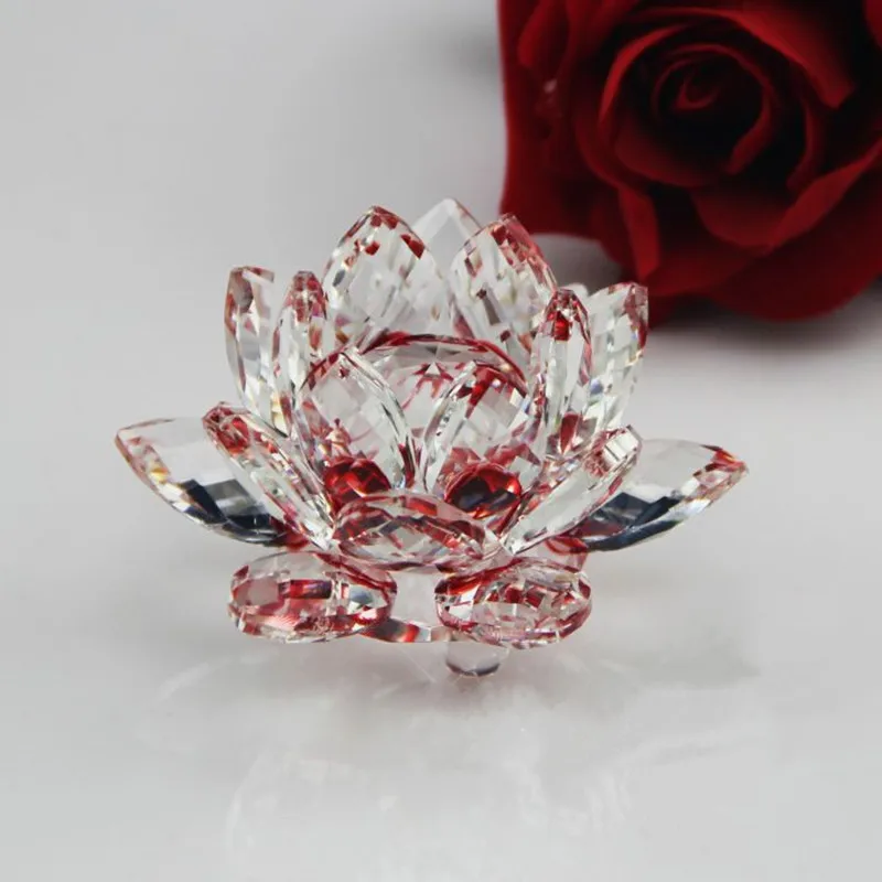 Buy 10 CM Crystal Glass Lotus Flower Craft Gift Feng