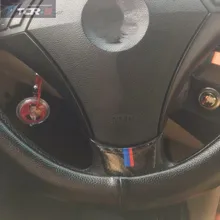 Для bmw e60 e61 5 серии 2004-2010 автомобиль Средства для укладки волос углерода волокно рулевое наклейка для колес м эмблемы в полоску 3D автомобиля Стикеры