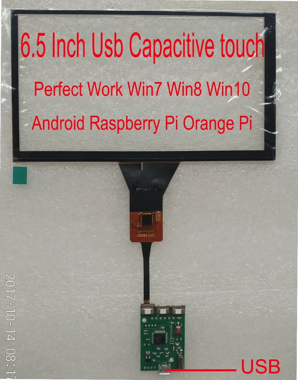 

6.5 inch USB Interface Capacitive Touch For Carpc Carputer DIY Support Winxp Win7 Win8 Win10 Android Raspberry pi