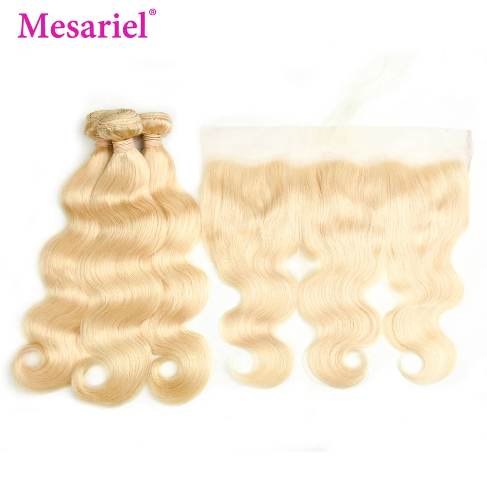 Mesariel Peruvian 613 Body Wave Hair Bundles With Closure Remy Honey Blonde 613 Human Hair Bundles With Lace Frontal Closure Mesariel Peruvian 613 Body Wave Hair Bundles With Closure Remy Honey Blonde 613 Human Hair Bundles With Lace Frontal Closure