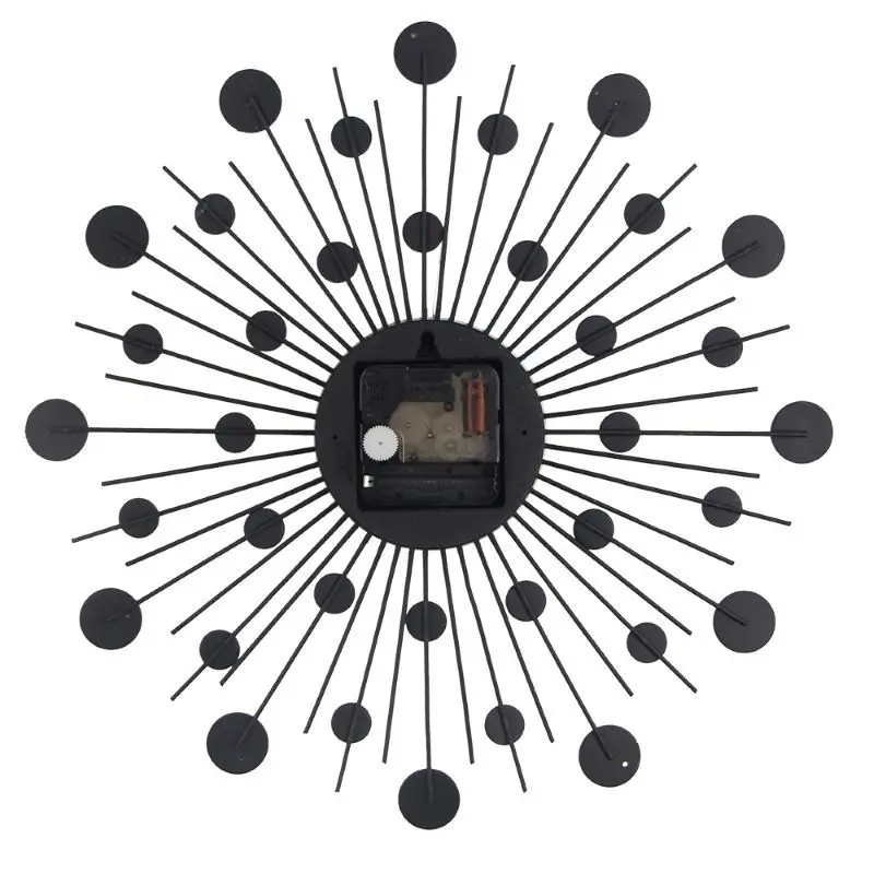 Винтажные металлические настенные часы с кристаллами Sunburst большие современные
