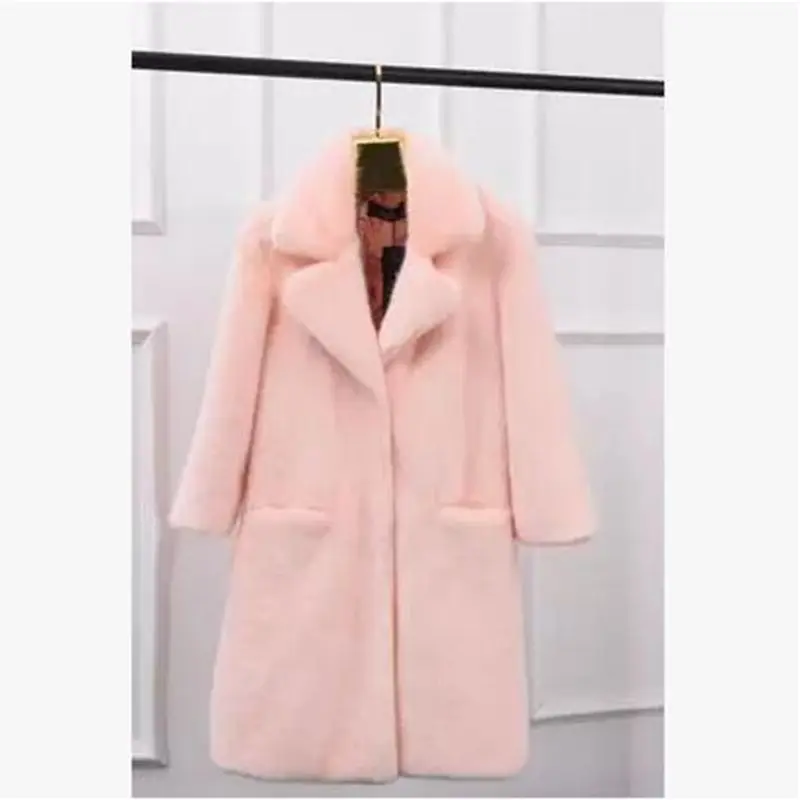 Большой размер, модное женское пальто из искусственного меха норки, актуальная Студенческая зимняя одежда, темпераментное меховое пальто 773