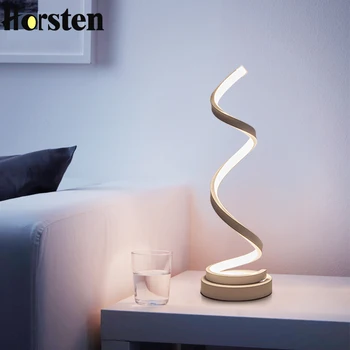 

Tafellamp Abajur Creative Led Table Lamp Bedroom Decor Spiral Light Bedside Eye Protect Us/eu/uk Plug Brightness Dimmable