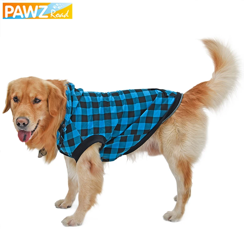 Pawzroad собака балахон классический сетки для отдыха Костюмы теплый съемный Hat Щенок рубашка Полный Размеры 2 Цвет модное пальто с 2 ноги - изображение
