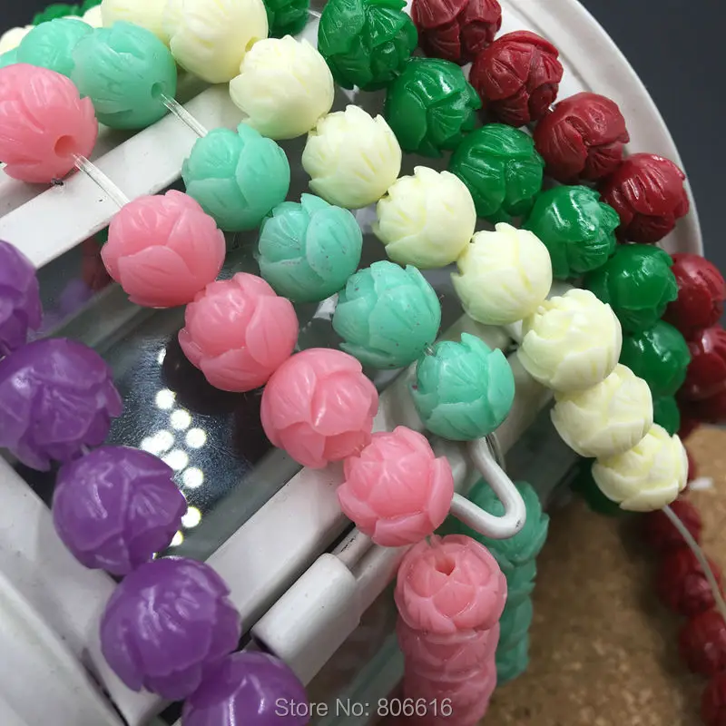10MM 76Pcs Mix Colourful Flower Resin Loose Bead Jewelry Beads Findings Accessoriesin Beads