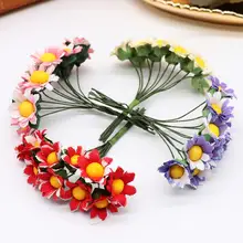 10 шт./лот дешевые мини Маргаритка из шелка искусственные розы Букет DIY бумажное украшение для свадьбы цветок для скрапбукинга цветок