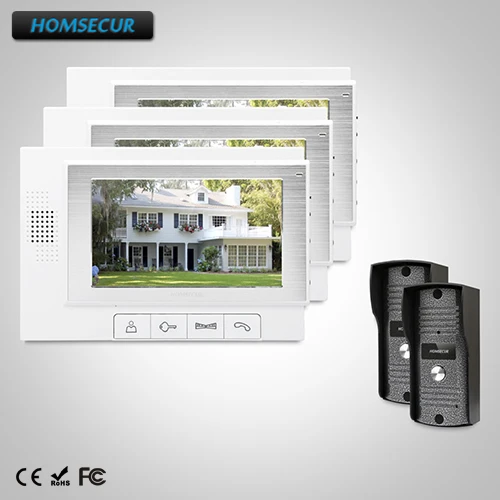 

HOMSECUR 7" Wired Video&Audio Home Intercom+IR Night Vision for Apartment TC031 + TM702-W