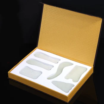

6 pcs Jade scraping plates set stovepipe facial massage acupuncture massage stone body massage use