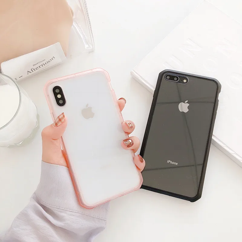 

Luxury Anti-knock Transparent Case For iPhone X XS Max XR Silicone Phone Cover For iPhone 7 7 Puls 6 6S 7 8 Puls Soft TPU Capa
